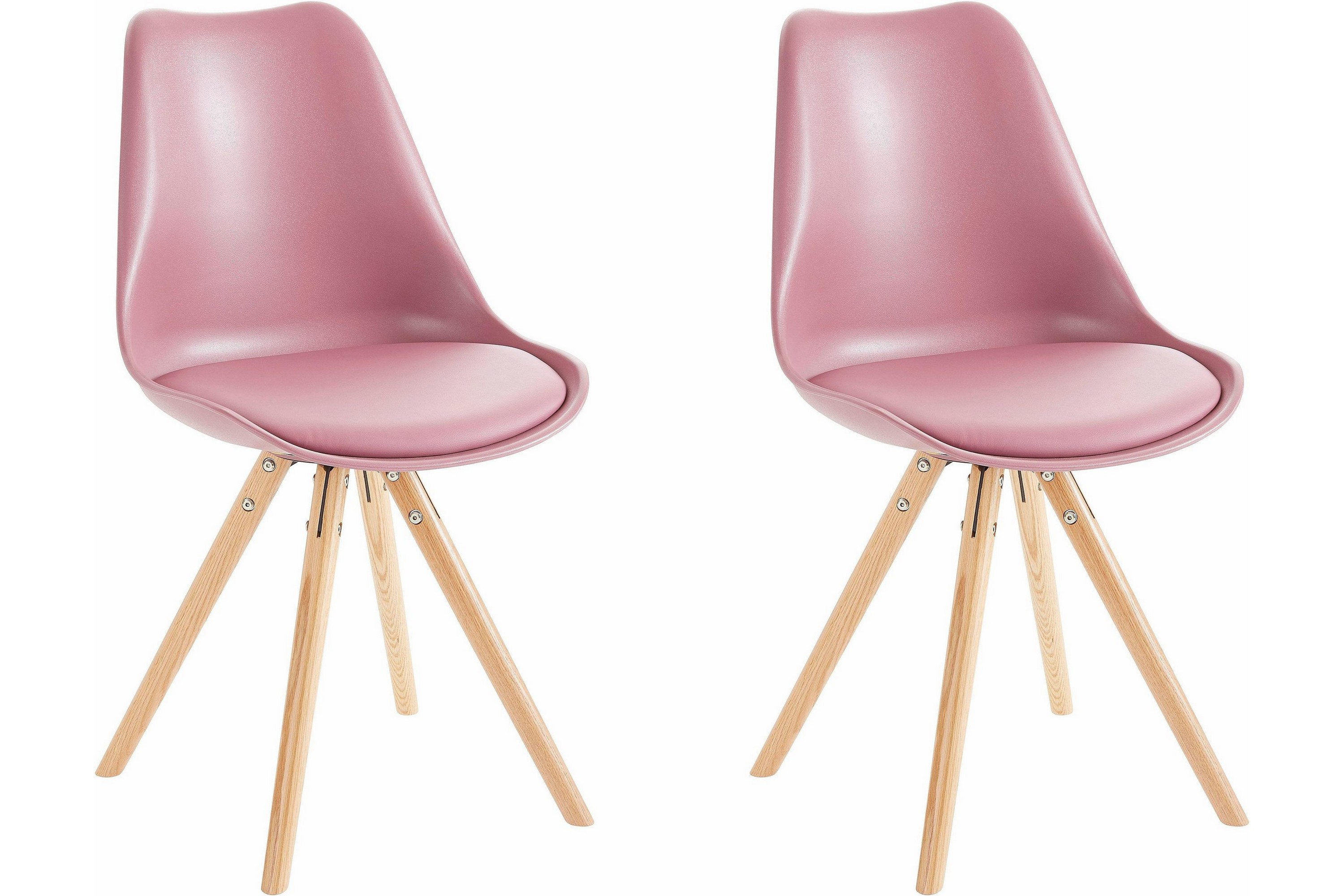 jesfir matstol 2-pack pu/rosa/ek -