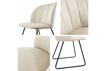 Kintore Matstol i Sammet med Metallben - Gräddvit - Möbler - Matplats - Matstol & köksstol