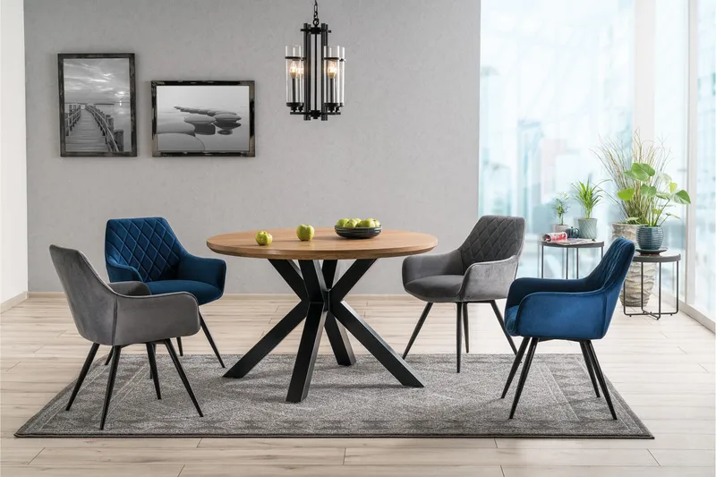 Linsea Karmstol - Sammet/Grå - Möbler - Matplats - Matstol & köksstol