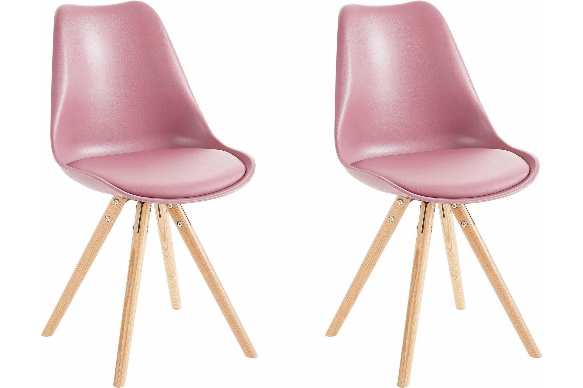 Malik Matstol 2-pack - PU/Rosa/Ek