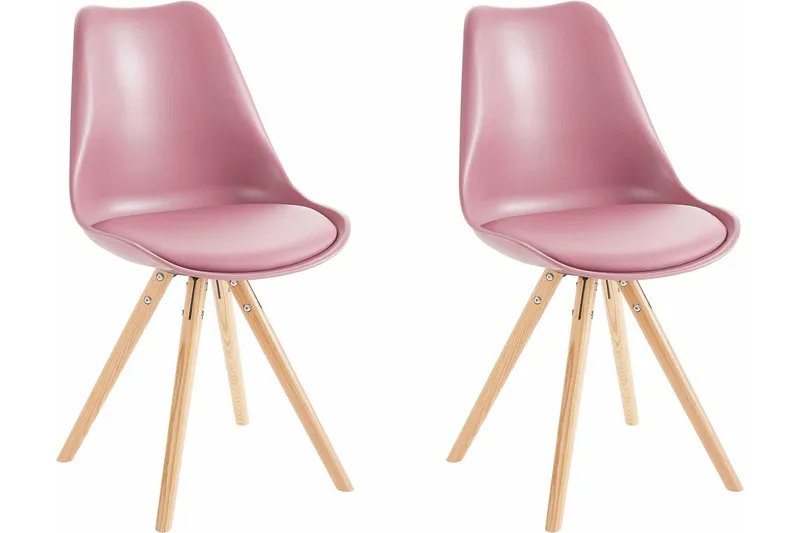 Malik Matstol 2-pack, PU/Rosa/Ek