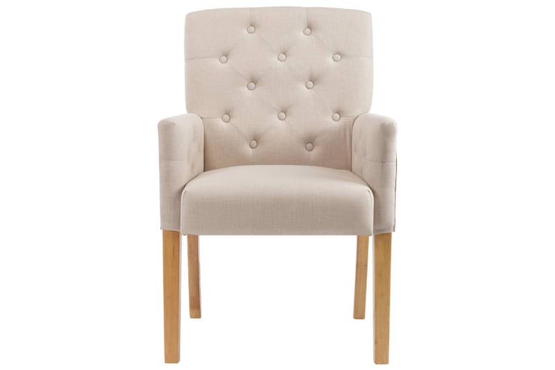 Matstol med armstöd beige tyg - Beige - Möbler - Matplats - Matstol & köksstol