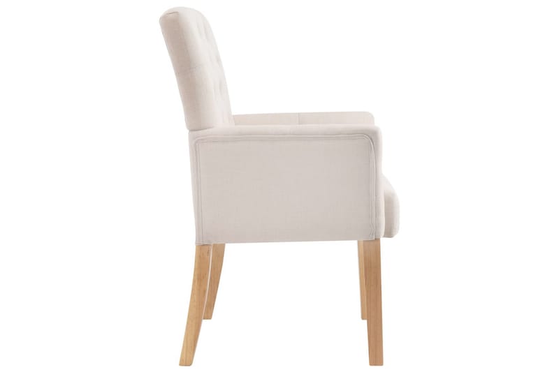 Matstol med armstöd beige tyg - Beige - Möbler - Matplats - Matstol & köksstol