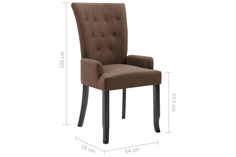 Matstol med armstöd brun tyg - Brun - Möbler - Matplats - Matstol & köksstol