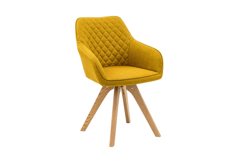 Matstol set of 2 yellow fabric - Karmstolar - Matstol & köksstol