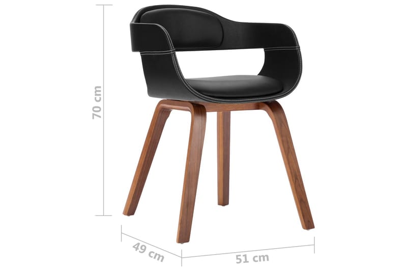 Matstol svart böjträ och konstläder - Svart - Möbler - Matplats - Matstol & köksstol