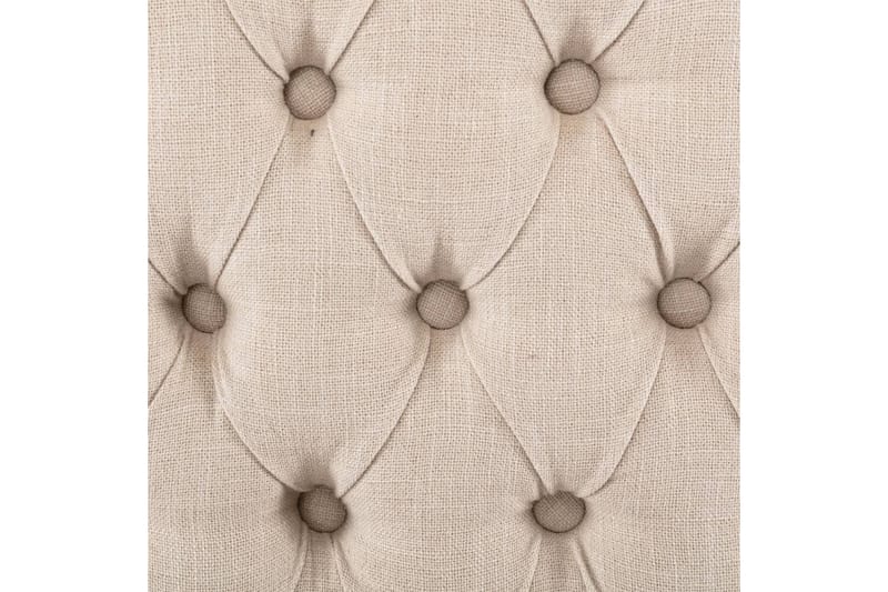 Matstolar 2 st beige linnedesign tyg - Beige - Möbler - Matplats - Matstol & köksstol