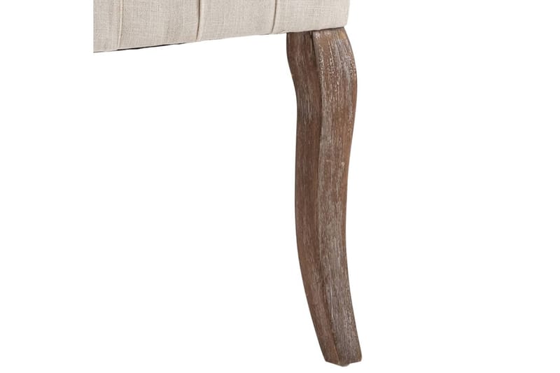 Matstolar 2 st beige linnedesign tyg - Beige - Möbler - Matplats - Matstol & köksstol