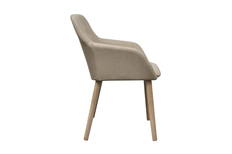 Matstolar 2 st beige tyg och massiv ek - Beige - Möbler - Matplats - Matstol & köksstol