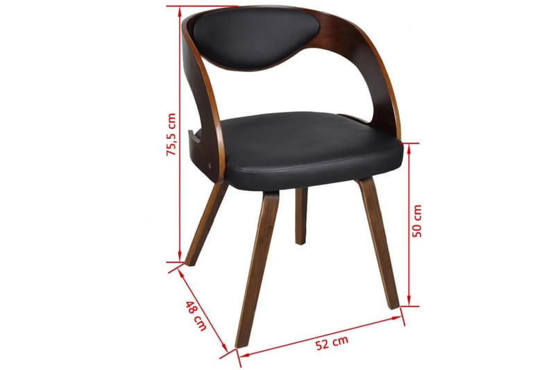 Matstolar 2 st brun konstläder - Brun - Möbler - Matplats - Matstol & köksstol