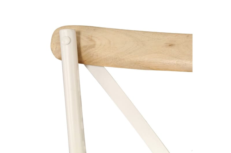 Matstolar 2 st kors vit massivt mangoträ - Vit - Möbler - Matplats - Matstol & köksstol