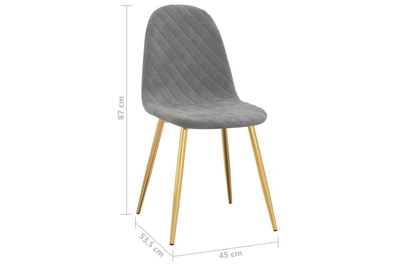Matstolar 2 st ljusgrå sammet - Grå - Möbler - Matplats - Matstol & köksstol