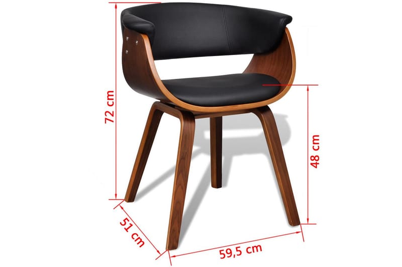Matstolar 4 st böjträ och konstläder - Svart - Matstol & köksstol - Karmstolar