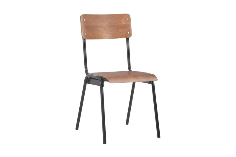 Matstolar 4 st massiv plywood stål brun - Brun - Möbler - Matplats - Matstol & köksstol