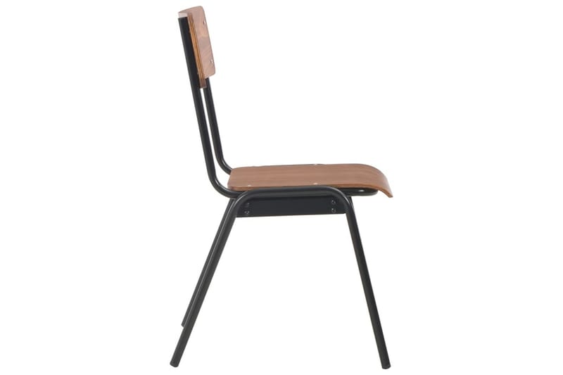 Matstolar 4 st massiv plywood stål brun - Brun - Möbler - Matplats - Matstol & köksstol