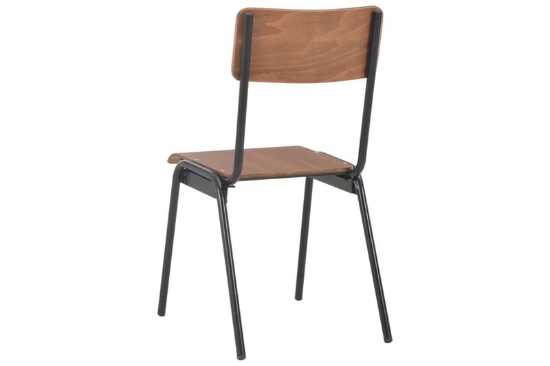 Matstolar 4 st massiv plywood stål brun - Brun - Möbler - Matplats - Matstol & köksstol