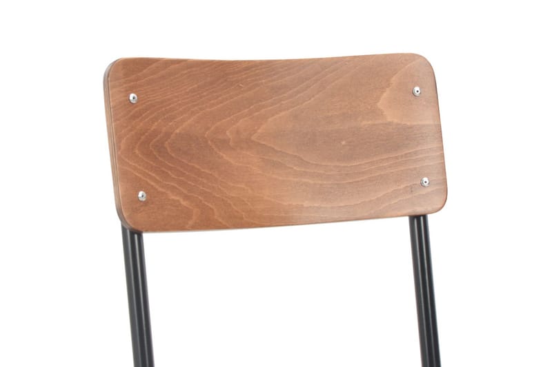 Matstolar 4 st massiv plywood stål brun - Brun - Möbler - Matplats - Matstol & köksstol