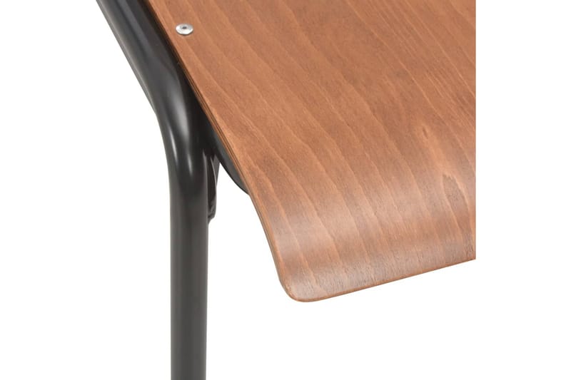 Matstolar 4 st massiv plywood stål brun - Brun - Möbler - Matplats - Matstol & köksstol