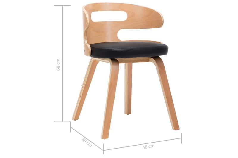 Matstolar 6 st svart böjträ och konstläder - Svart - Möbler - Matplats - Matstol & köksstol