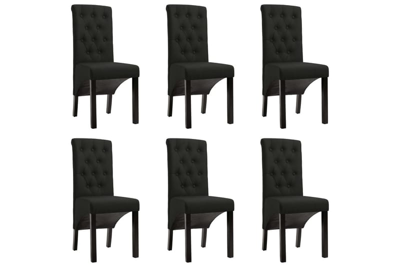 Matstolar 6 st svart tyg - Svart - Möbler - Matplats - Matstol & köksstol