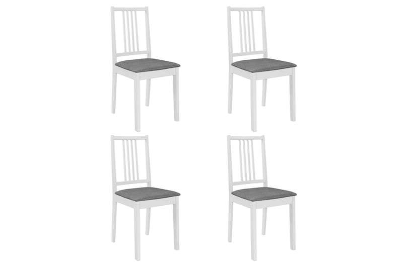 Matstolar med dynor 4 st massivt trä vit - Vit - Möbler - Matplats - Matstol & köksstol