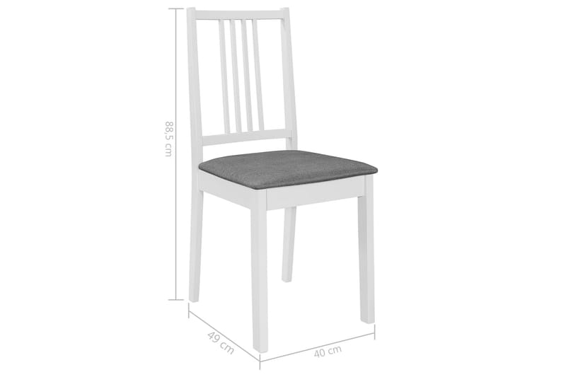 Matstolar med dynor 4 st massivt trä vit - Vit - Möbler - Matplats - Matstol & köksstol