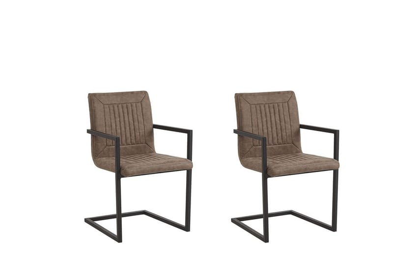 NOGATO Matstol 2-pack Konstläder/Ljusbrun - Möbler - Matplats - Matstol & köksstol