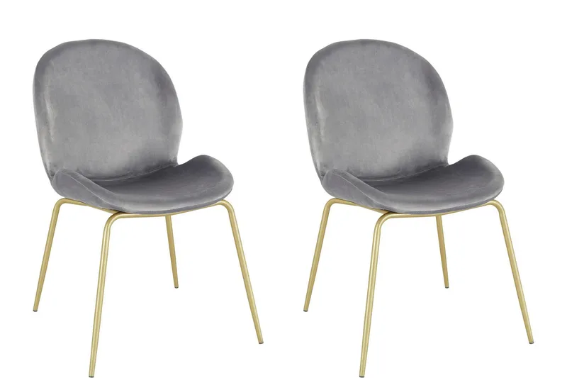 Ottine Matstol, Grå/Mässing