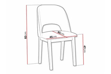 Patrickswell Klädd Matstol med Öppen Rygg och Träben - Svart|Beige - Möbler - Matplats - Matstol & köksstol