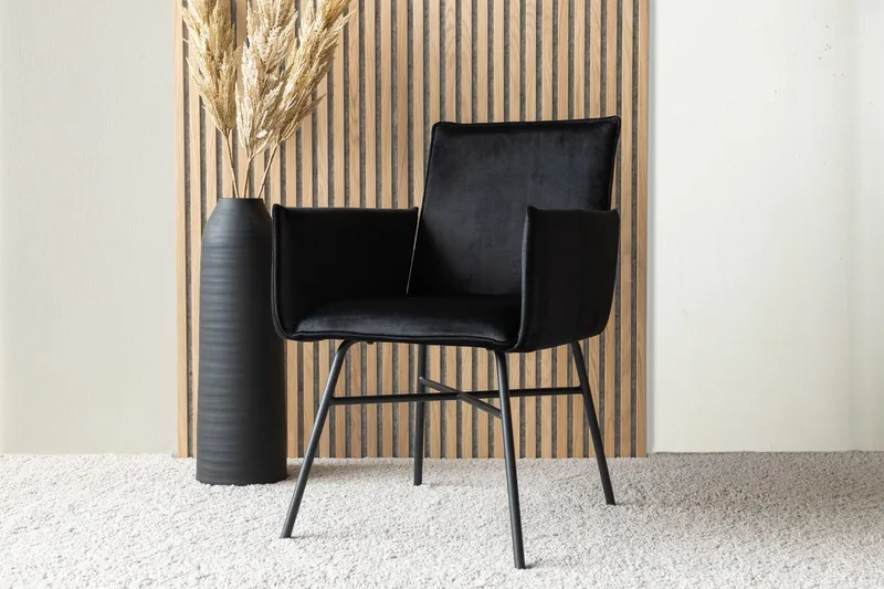 Petra Karmstol - Sammet/Svart - Möbler - Matplats - Matstol & köksstol