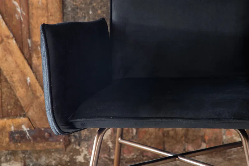 Petra Karmstol - Sammet/Svart/Koppar - Möbler - Matplats - Matstol & köksstol