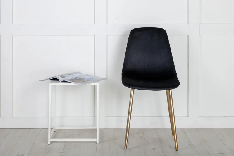 Polar Köksstol Sammet - Svart/Mässing - Möbler - Matplats - Matstol & köksstol