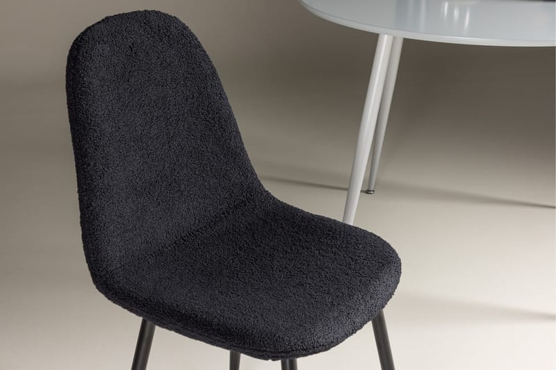 Polar Matstol i Bouclé med Metallben - Svart - Möbler - Matplats - Matstol & köksstol