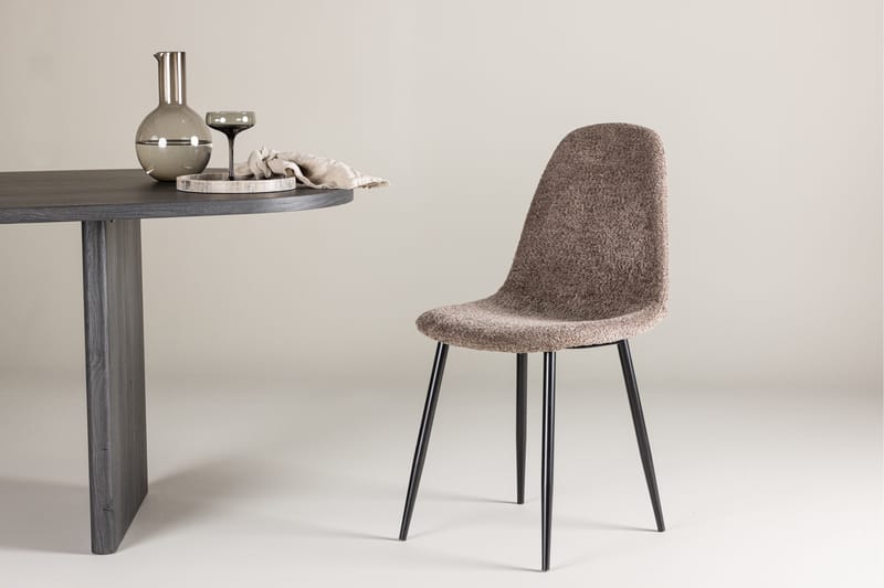 Polar Matstol i Bouclé med Metallben - Taupe - Möbler - Matplats - Matstol & köksstol