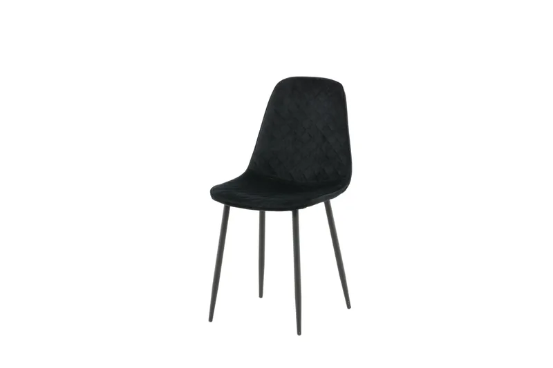 Polar Matstol i Sammet med Metallfinish, Svart