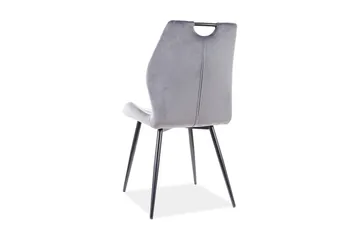 Saiano Matstol - Sammet/Grå/Mattsvart - Möbler - Matplats - Matstol & köksstol