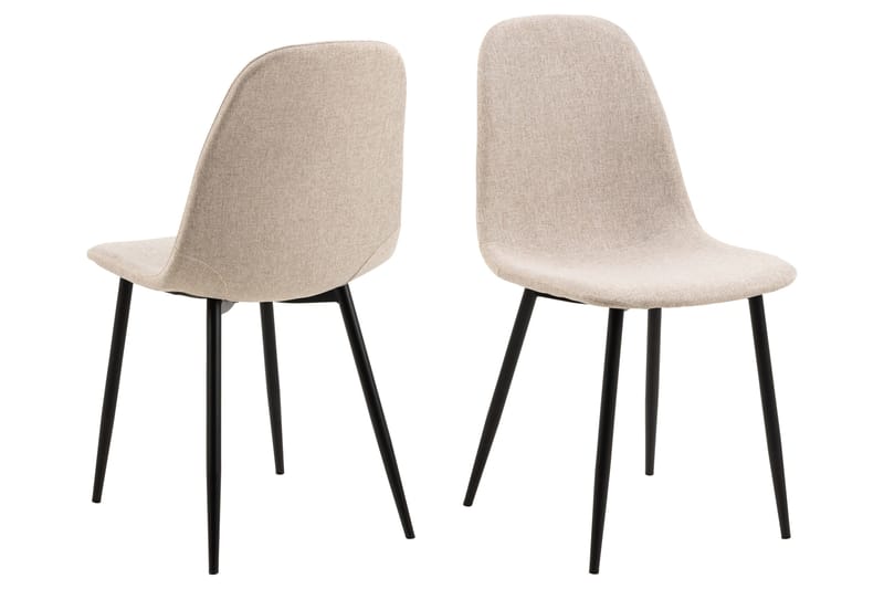 Salaman Matstol i Tyg med Metallben, Beige