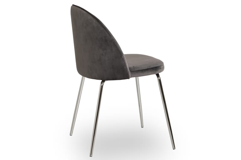 SANDRO Matstol Sammet Grå/Krom - Grå/Silver - Möbler - Matplats - Matstol & köksstol