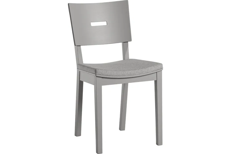 Simple Matstol i Tyg med Träben, Grå