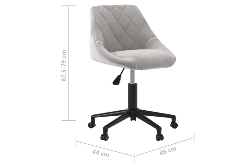 Snurrbar matstol ljusgrå sammet - Grå - Möbler - Matplats - Matstol & köksstol