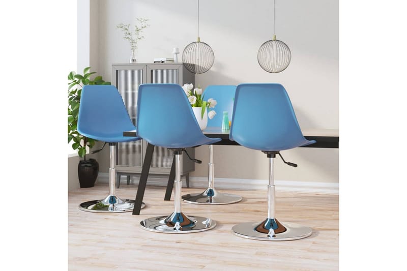 Snurrbara matstolar 4 st blå PP - Blå - Matstol & köksstol
