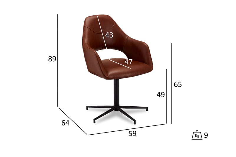 STREETLY Matstol Konstläder Brun - Röd - Möbler - Matplats - Matstol & köksstol
