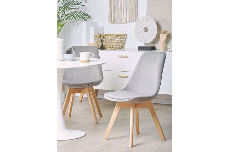 Tulunda II Sammetsstol 2-pack - Grå - Möbler - Matplats - Matstol & köksstol