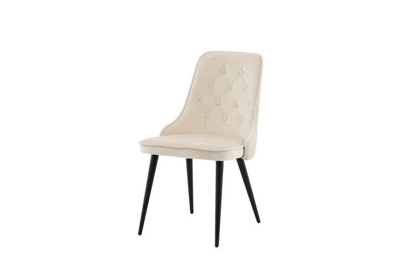 Velvet Deluxe Lyx Sammetstol, Svart/Beige