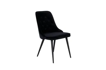 Velvet Deluxe Sammetstol - Svart/Svart - Möbler - Matplats - Matstol & köksstol