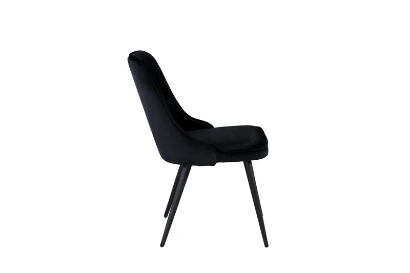 Velvet Deluxe Sammetstol - Svart/Svart - Möbler - Matplats - Matstol & köksstol