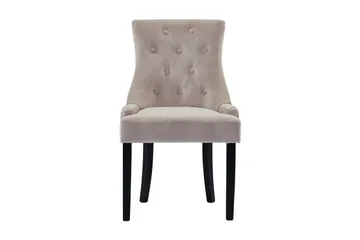 Viktoria Matstol & Köksstol i Sammet med Svarta Träben - Beige - Möbler - Matplats - Matstol & köksstol