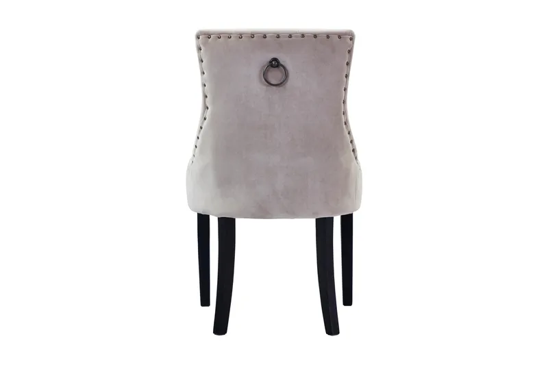 Viktoria Matstol & Köksstol i Sammet med Svarta Träben - Beige - Möbler - Matplats - Matstol & köksstol