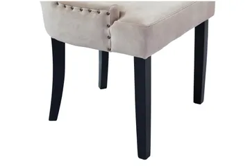 Viktoria Matstol & Köksstol i Sammet med Svarta Träben - Beige - Möbler - Matplats - Matstol & köksstol