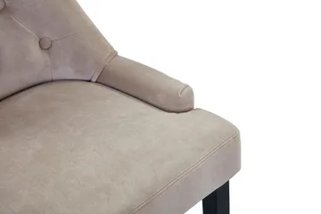 Viktoria Matstol & Köksstol i Sammet med Svarta Träben - Beige - Möbler - Matplats - Matstol & köksstol